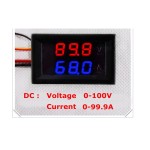 Digital Voltmeter - Ammeter, 100 V 100 A, red - blue display
